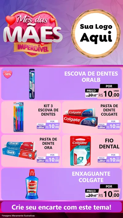 Modelo de TV para TV Vertical com o tema Mês das Mães Imperdível para Higiene Pessoal