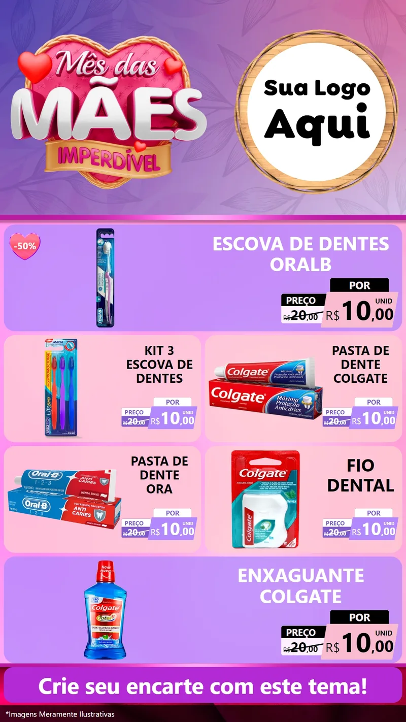 Modelo de TV para TV Vertical com o tema Mês das Mães Imperdível para Higiene Pessoal