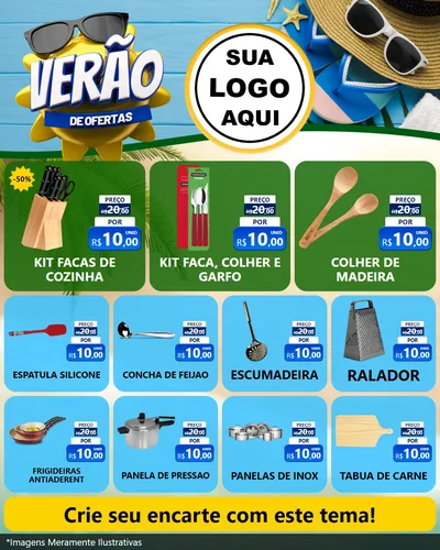 Modelo de Rede Social para Feed Instagram com o tema Verão de Ofertas para Utilidades Domésticas