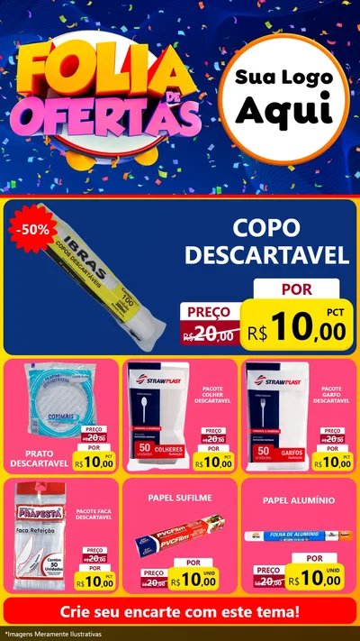 Modelo de Rede Social para Stories com o tema Folia de Ofertas para Embalagens