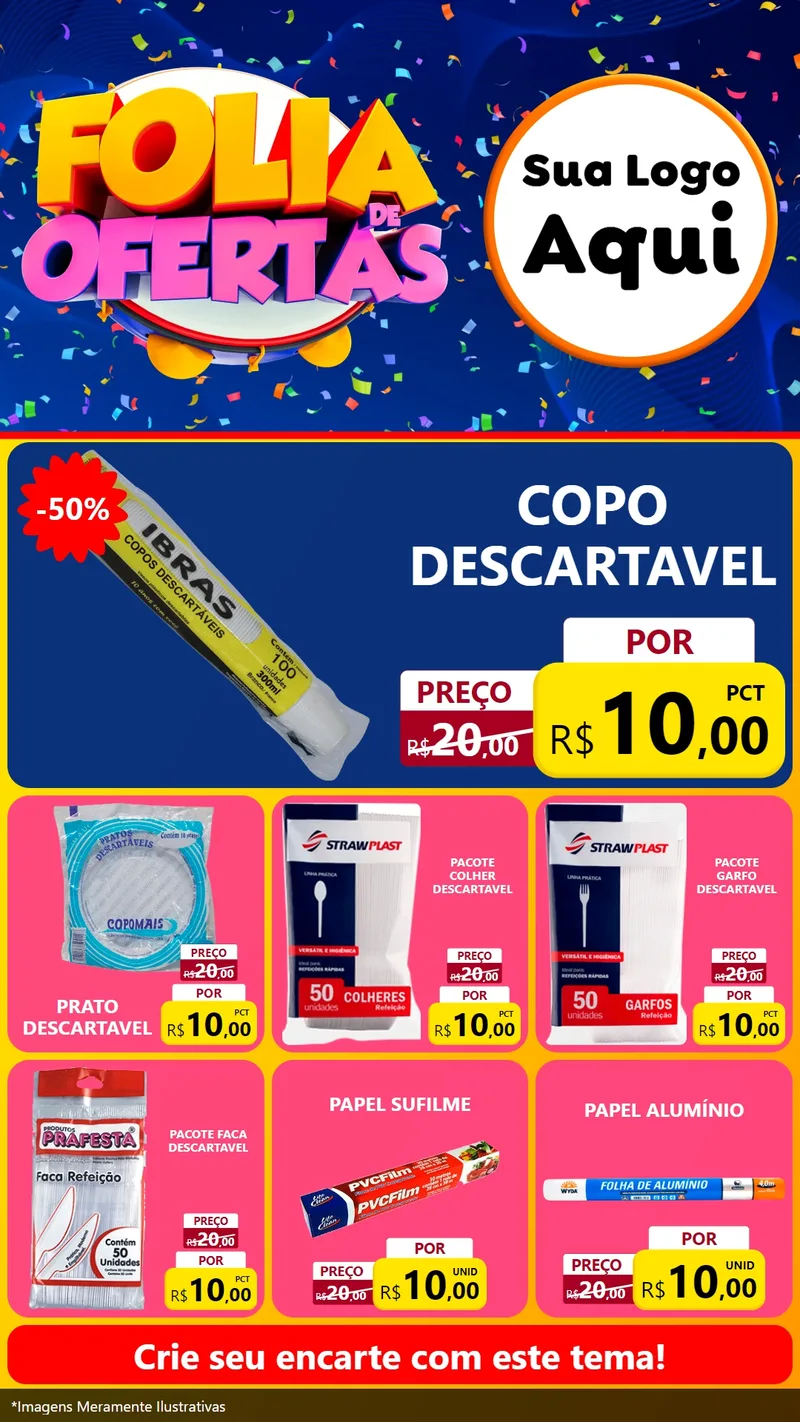 Modelo de Rede Social para Stories com o tema Folia de Ofertas para Embalagens