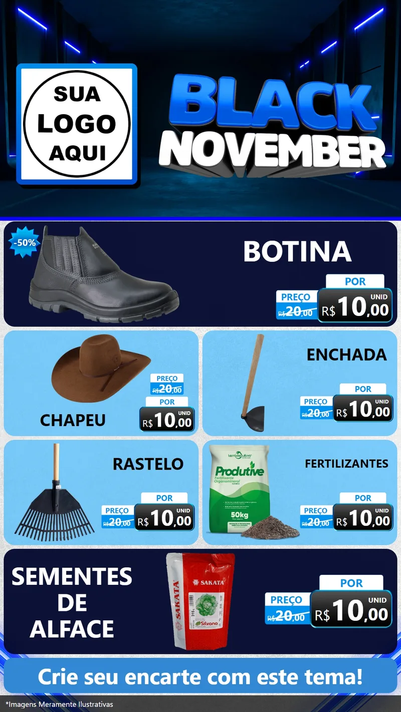 Modelo de TV para TV Vertical com o tema Black November para Agropecuária