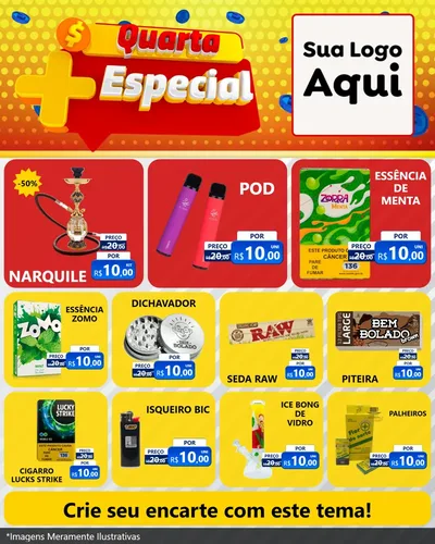Modelo de Rede Social para Feed Instagram com o tema Quarta Mais Especial para Tabacaria
