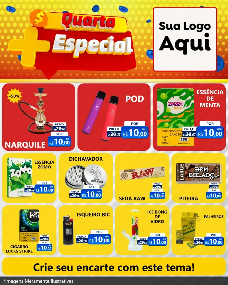 Modelo de Rede Social para Feed Instagram com o tema Quarta Mais Especial para Tabacaria