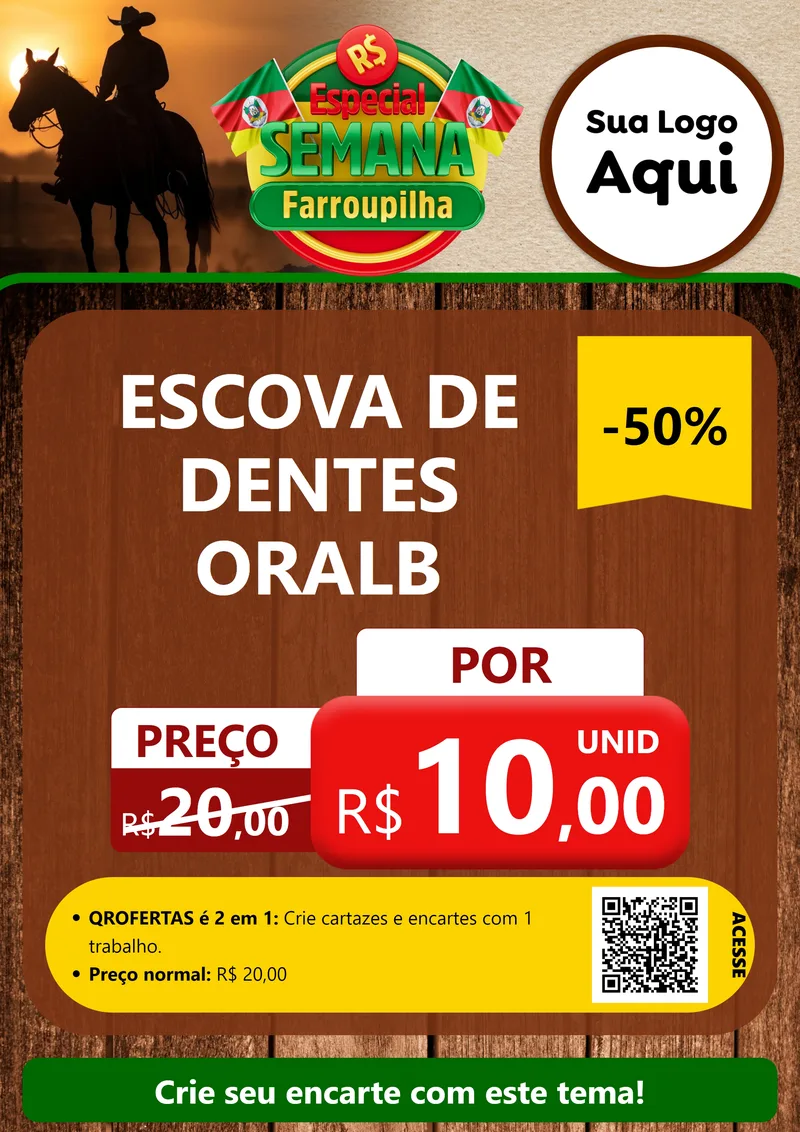 Modelo de Cartaz para Cartaz A4 Vertical com o tema Especial Semana Farroupilha para Higiene Pessoal
