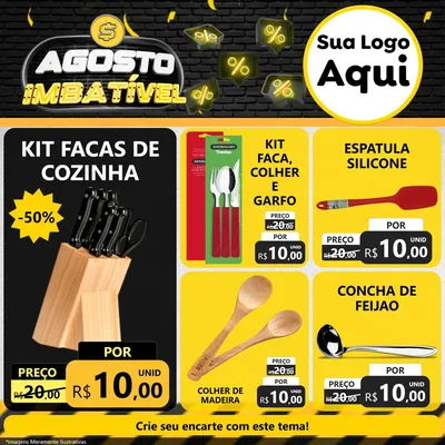 Modelo de Rede Social para Feed Facebook com o tema Agosto Imbatível para Utilidades Domésticas