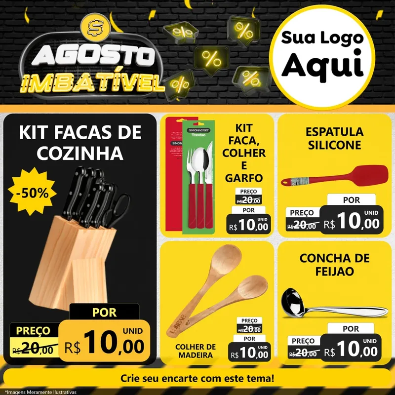 Modelo de Rede Social para Feed Facebook com o tema Agosto Imbatível para Utilidades Domésticas