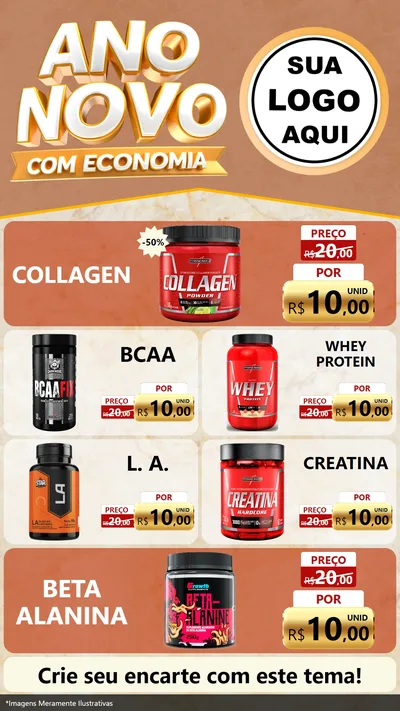 Modelo de TV para TV Vertical com o tema Ano Novo Com Economia para Suplementos alimentares