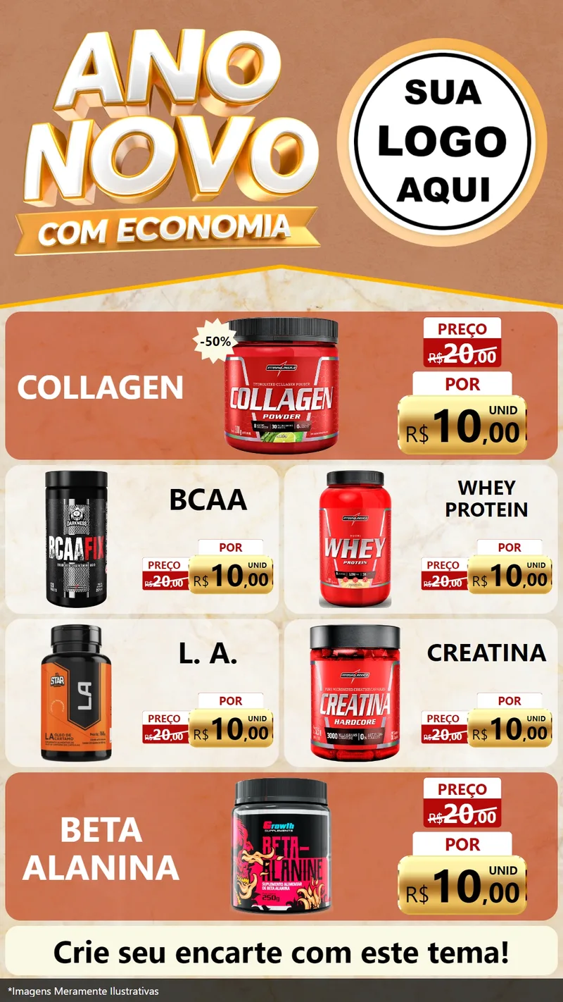 Modelo de TV para TV Vertical com o tema Ano Novo Com Economia para Suplementos alimentares
