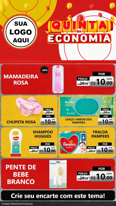 Modelo de TV para TV Vertical com o tema Quinta da Economia para Bebês