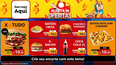 Modelo de TV para TV Horizontal com o tema Alerta de Ofertas para Hamburgueria