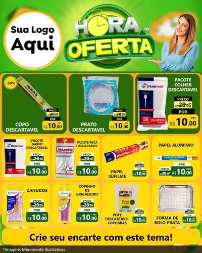 Modelo de Rede Social para Feed Instagram com o tema Hora da Oferta para Embalagens