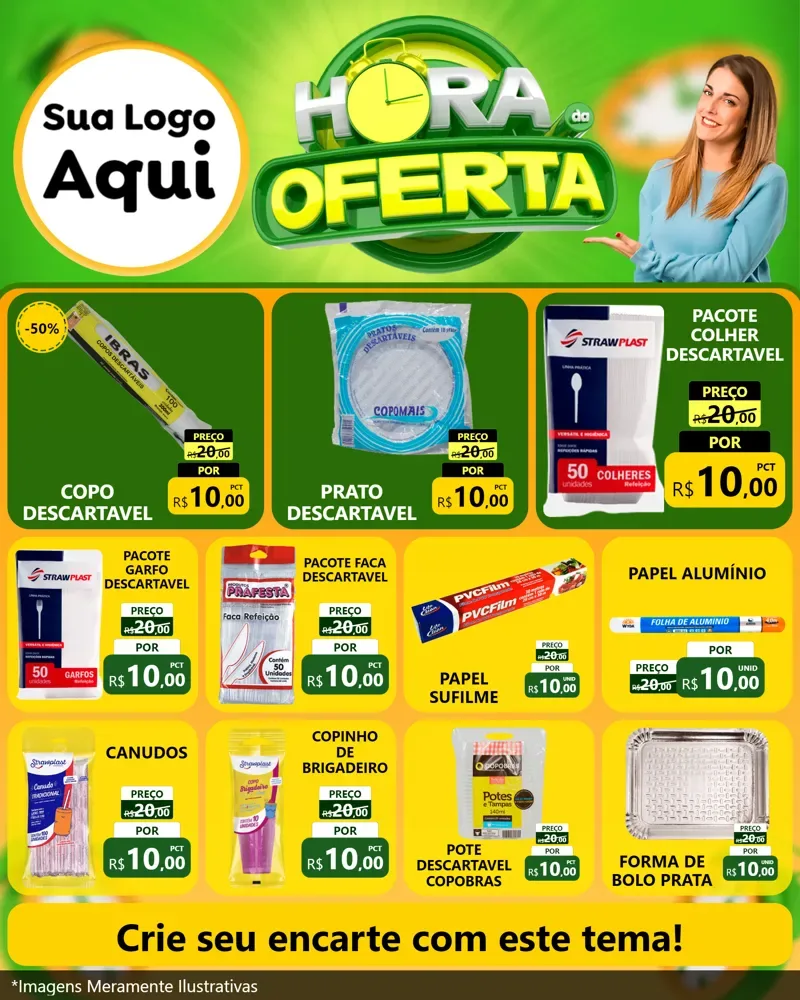 Modelo de Rede Social para Feed Instagram com o tema Hora da Oferta para Embalagens