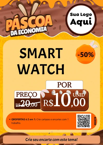 Modelo de Cartaz para Cartaz A4 Vertical com o tema Páscoa da Economia para Informática
