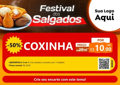 Modelo de Cartaz para Cartaz A4 Horizontal com o tema Festival dos Salgados