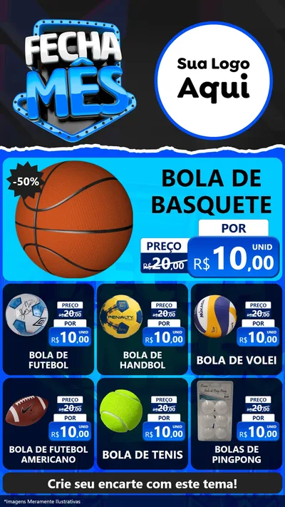 Modelo de Rede Social para Stories com o tema Fecha Mês para Artigos Esportivos