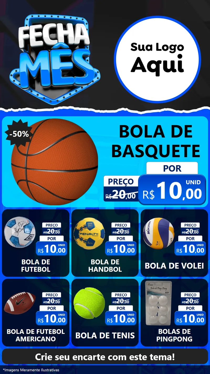 Modelo de Rede Social para Stories com o tema Fecha Mês para Artigos Esportivos