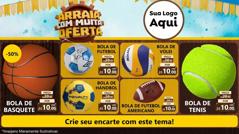 Modelo de TV para TV Horizontal com o tema Ofertas de São João - Junina para Artigos Esportivos