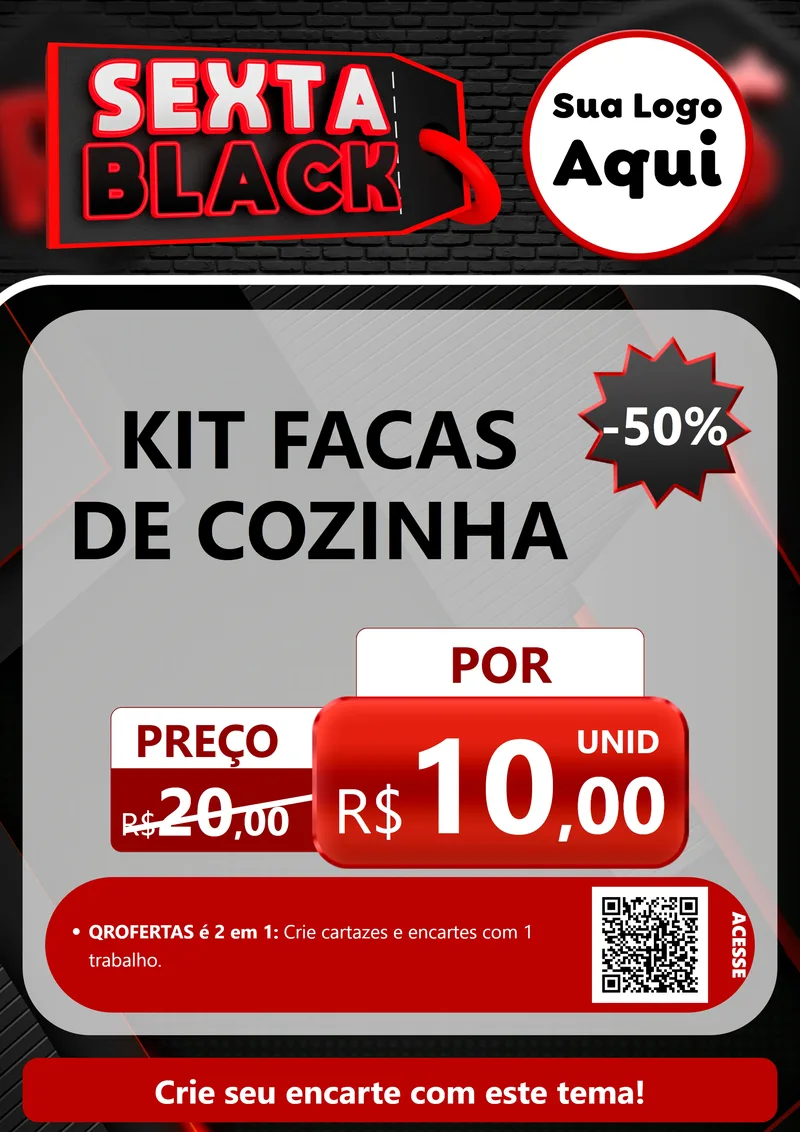 Modelo de Cartaz para Cartaz A4 Vertical com o tema Sexta Black para Utilidades Domésticas