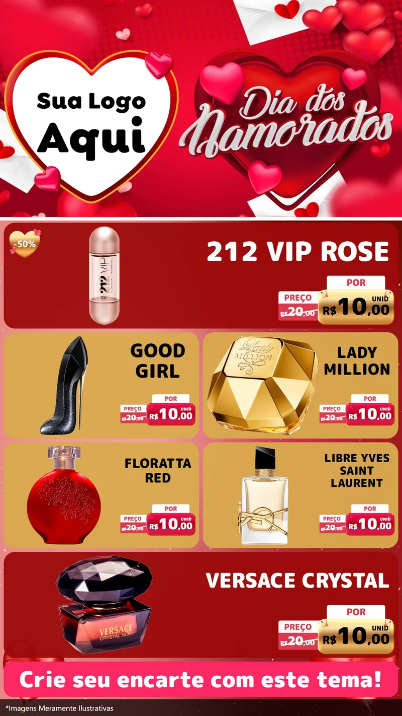 Modelo de TV para TV Vertical com o tema Dia Dos Namorados para Perfumes