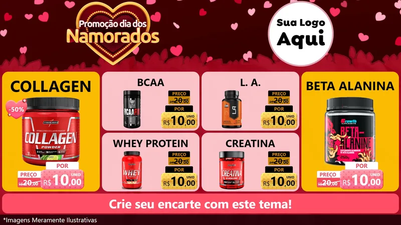 Modelo de TV para TV Horizontal com o tema Promoção Dia Dos Namorados para Suplementos alimentares