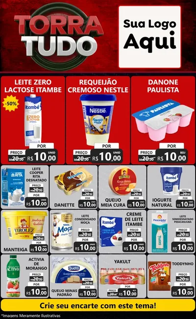 Modelo de Encarte para Encarte Grande com o tema Torra Tudo para Frios e Laticínios