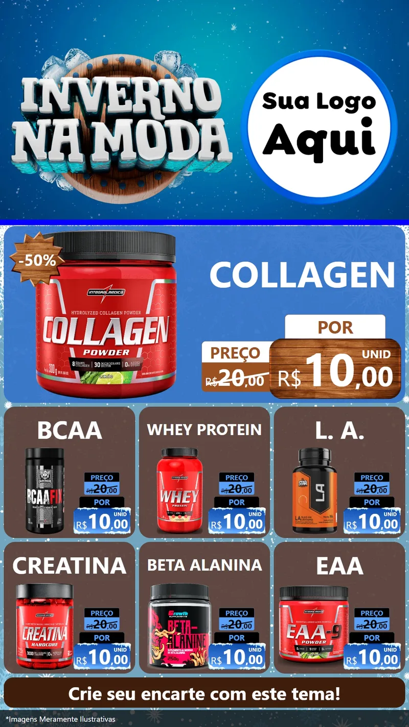 Modelo de Rede Social para Stories com o tema Inverno na Moda para Suplementos alimentares