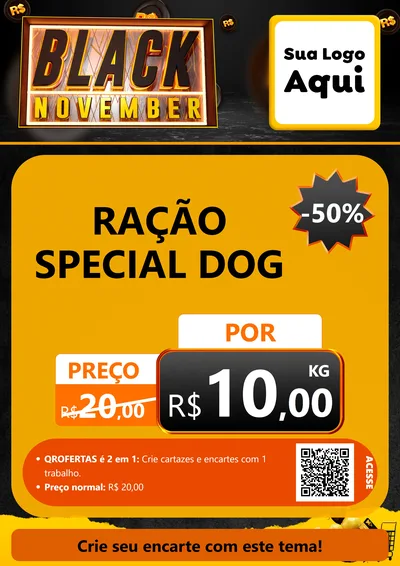 Modelo de Cartaz para Cartaz A4 Vertical com o tema Black November para Pet Shop