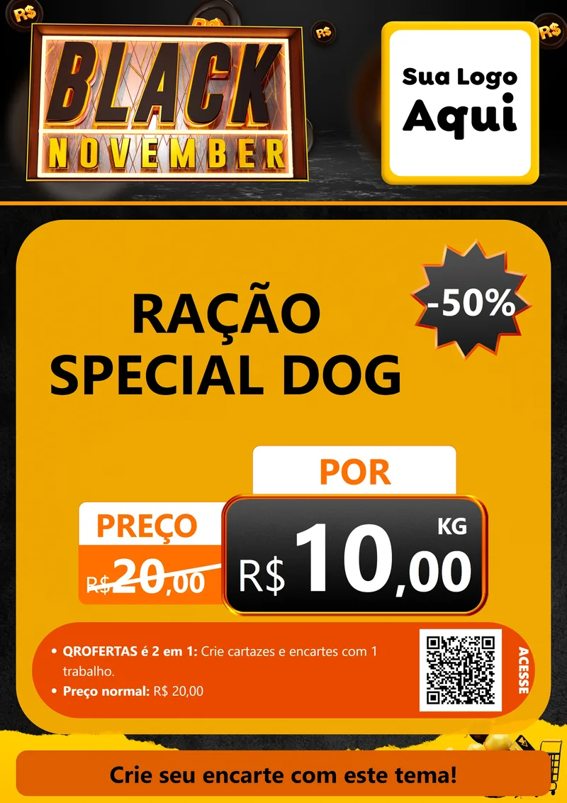 Modelo de Cartaz para Cartaz A4 Vertical com o tema Black November para Pet Shop