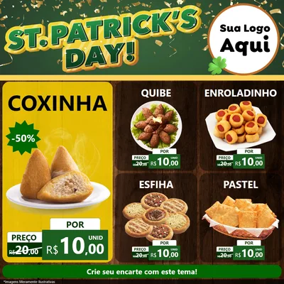 Modelo de Rede Social para Feed Facebook com o tema St Patriks Day para Salgadaria