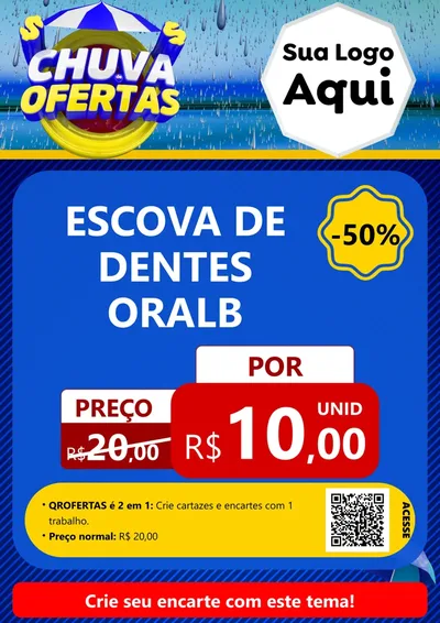 Modelo de Cartaz para Cartaz A4 Vertical com o tema Chuva de Ofertas para Higiene Pessoal