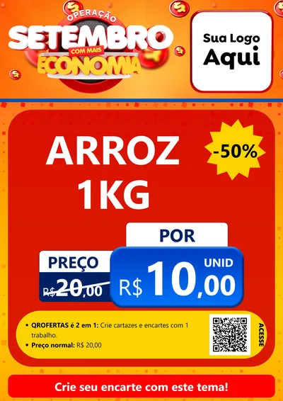 Modelo de Cartaz para Cartaz A4 Vertical com o tema Operação Setembro Com Muita Economia para Supermercado