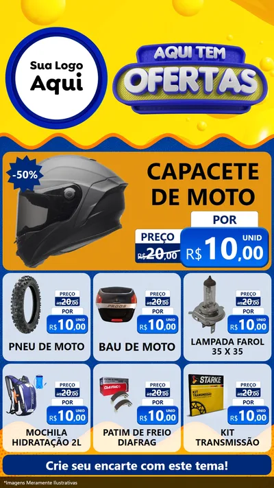 Modelo de Rede Social para Stories com o tema Aqui Tem Ofertas para Moto peças