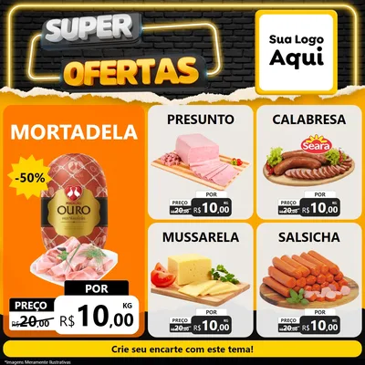 Modelo de Rede Social para Feed Facebook com o tema Super Ofertas para Frios e Laticínios