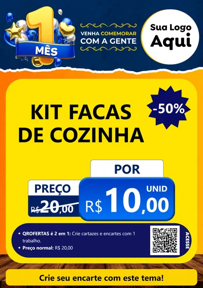 Modelo de Cartaz para Cartaz A4 Vertical com o tema Um Mês de Aniversário para Utilidades Domésticas