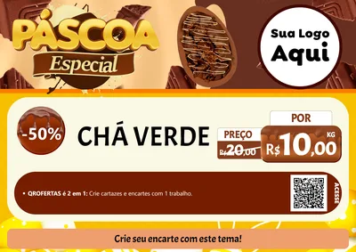Modelo de Cartaz para Cartaz A4 Horizontal com o tema Páscoa Especial para Produtos Naturais
