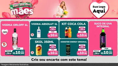 Modelo de TV para TV Horizontal com o tema Feliz Dia das Mães para Distribuidora de bebidas