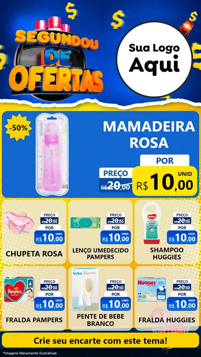 Modelo de Rede Social para Stories com o tema Segundou de Ofertas para Bebês