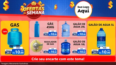 Modelo de TV para TV Horizontal com o tema Ofertas Da Semana para Água e gás