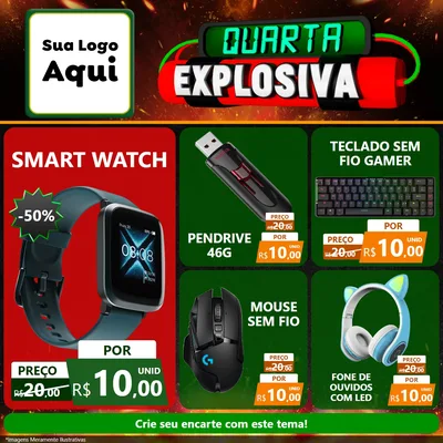 Modelo de Rede Social para Feed Facebook com o tema Quarta Explosiva para Informática