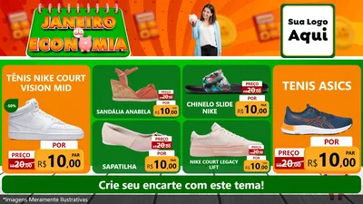 Modelo de TV para TV Horizontal com o tema Janeiro da Economia para Calçados