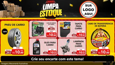 Modelo de TV para TV Horizontal com o tema Operação Limpa Estoque para Auto peças