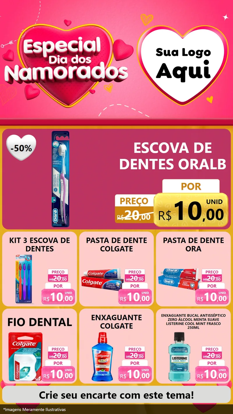 Modelo de Rede Social para Stories com o tema Especial Dia dos Namorados para Higiene Pessoal
