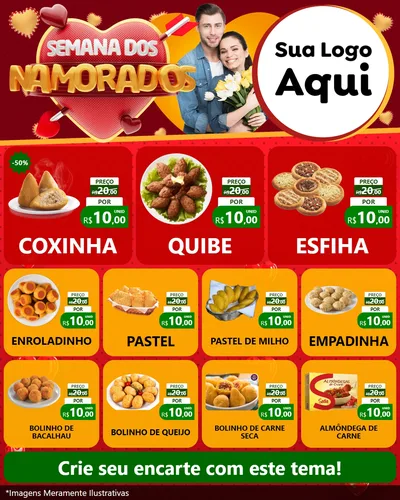 Modelo de Rede Social para Feed Instagram com o tema Semana dos Namorados para Salgadaria
