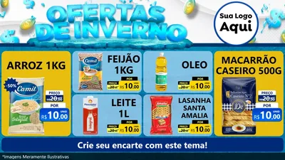 Modelo de TV para TV Horizontal com o tema Ofertas de Inverno para Supermercado