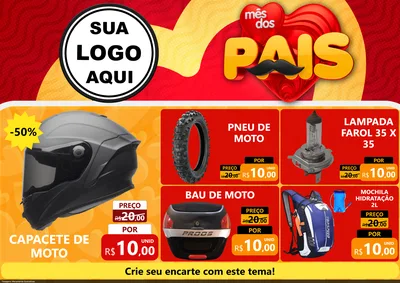 Modelo de Encarte para Encarte A4 Horizontal com o tema Mês Dos Pais para Moto peças