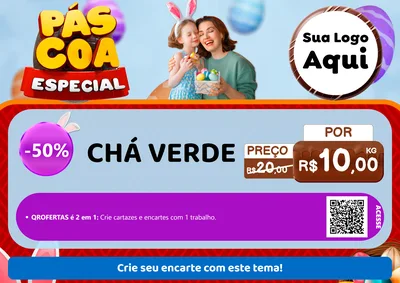 Modelo de Cartaz para Cartaz A4 Horizontal com o tema Páscoa Especial para Produtos Naturais