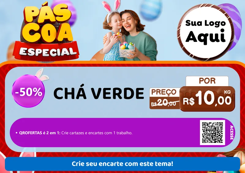 Modelo de Cartaz para Cartaz A4 Horizontal com o tema Páscoa Especial para Produtos Naturais