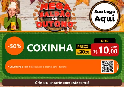 Modelo de Cartaz para Cartaz A4 Horizontal com o tema Mega Saldão de Outono para Salgadaria