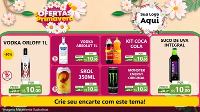 Modelo de TV para TV Horizontal com o tema Ofertas de Primavera para Distribuidora de bebidas